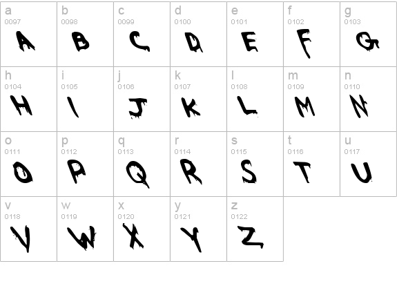Were-Beast Leftalic lowercase a-z preview