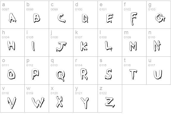 Were-Beast Shadow lowercase a-z preview