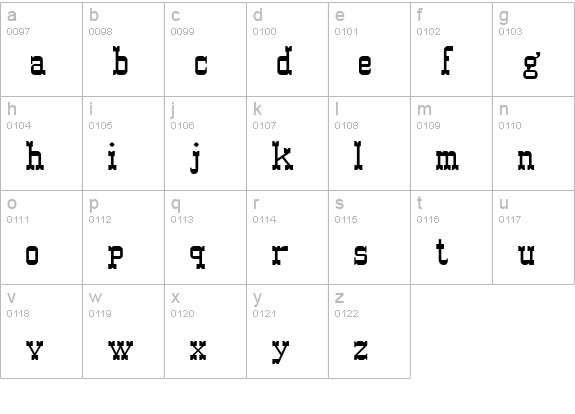 Western Normal lowercase a-z preview