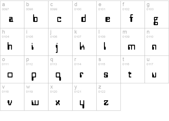Westminster lowercase a-z preview