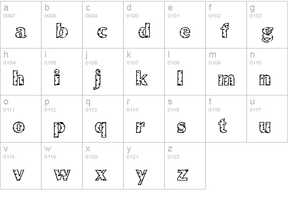 White Birch lowercase a-z preview