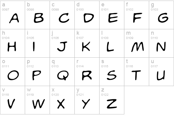 WhizBang-Roman lowercase a-z preview