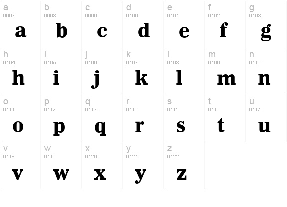 WichitaSerial-Xbold-Regular lowercase a-z preview