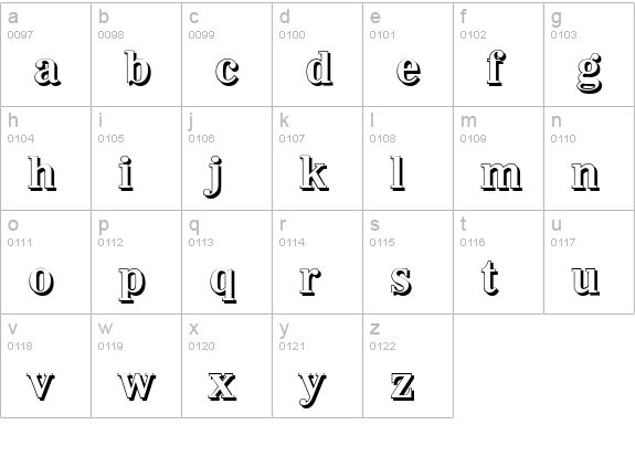 WichitaShadow-Bold lowercase a-z preview