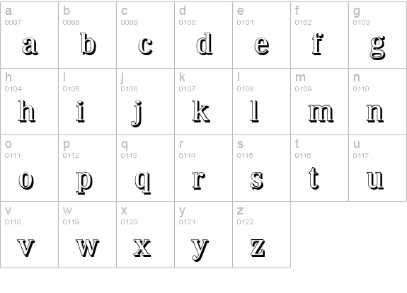 WichitaShadow-Medium-Regular lowercase a-z preview