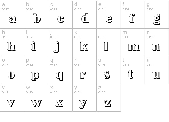 WichitaShadow-Xbold-Regular lowercase a-z preview