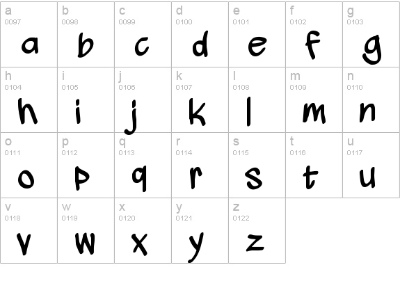 wickhop handwriting lowercase a-z preview
