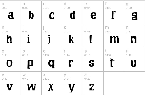 Wilma lowercase a-z preview