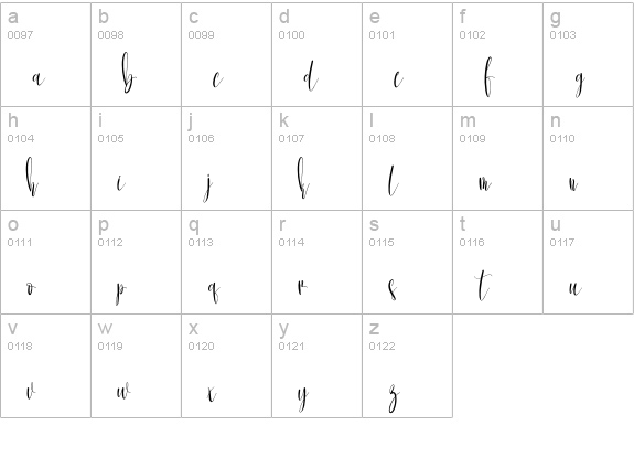 Winter lowercase a-z preview