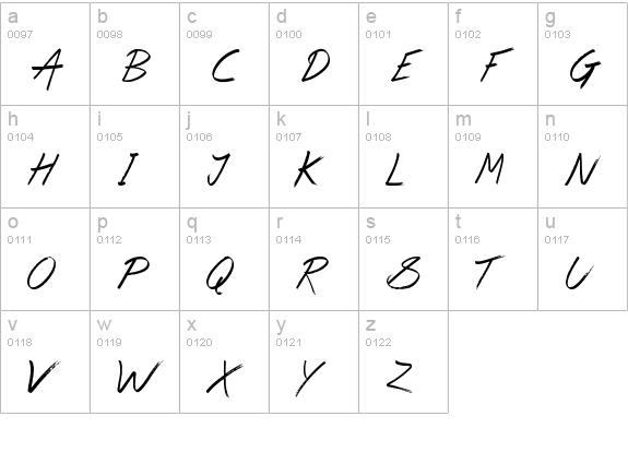 Winter Blues lowercase a-z preview