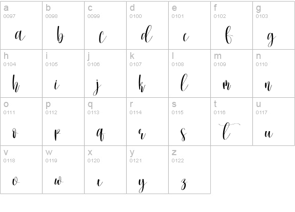 Winterday lowercase a-z preview
