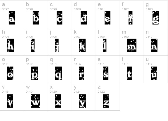 WinterNight DB lowercase a-z preview