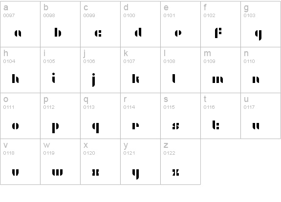 WLM Stencils Swashy Regular lowercase a-z preview