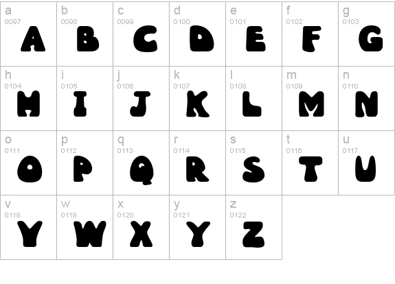 Wobbles lowercase a-z preview