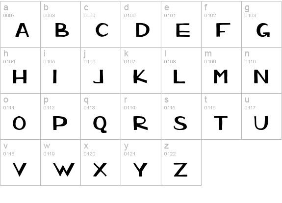Wolder lowercase a-z preview