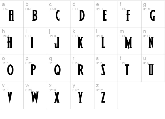 Wolf's Bane Bold lowercase a-z preview