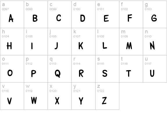 Wolfganger lowercase a-z preview