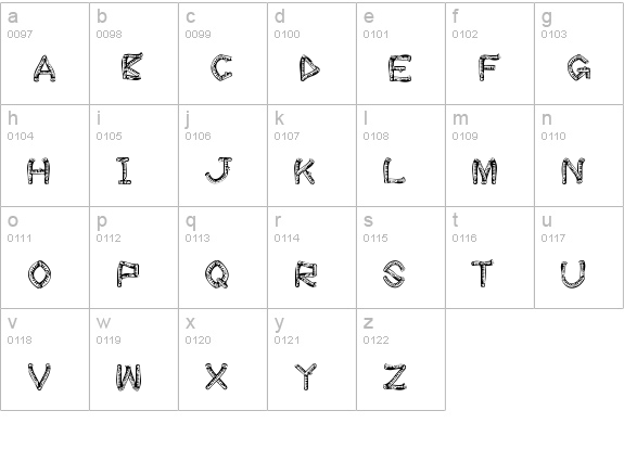 wood sticks lowercase a-z preview