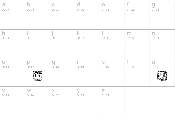 WoodcuttedCaps lowercase a-z preview