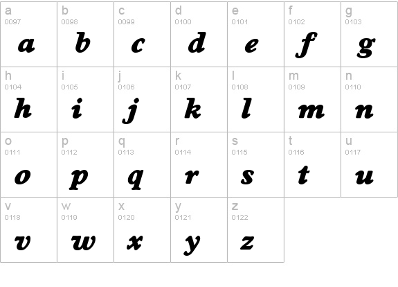 WorcesterSerial-Heavy-Italic lowercase a-z preview