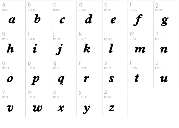 WorcesterSerial-Xbold-Italic lowercase a-z preview