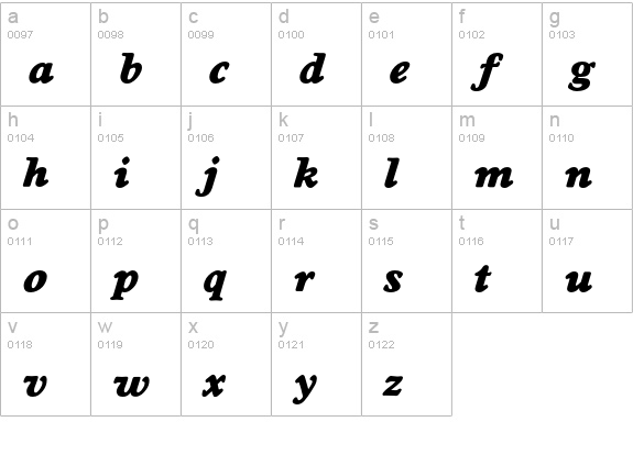 WorchesterEF-ExtraBoldItalic lowercase a-z preview