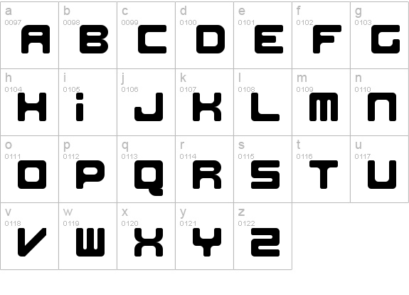 Work of Digitality Regular lowercase a-z preview