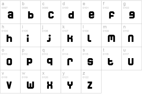 World-One lowercase a-z preview