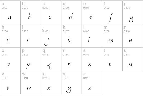 Worstveld Sling Oblique lowercase a-z preview