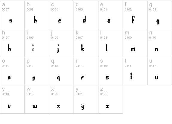 Worthless Bum lowercase a-z preview