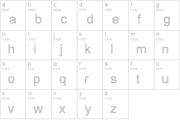 Woven Brick outline lowercase a-z preview