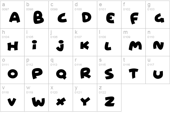 Wowsers lowercase a-z preview