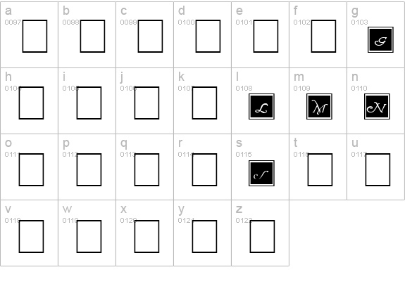 Wrenn Initials Blocked lowercase a-z preview