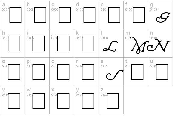 Wrenn Initials Bold lowercase a-z preview