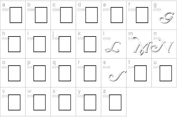 Wrenn Initials Embossed lowercase a-z preview