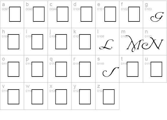 Wrenn Initials Light lowercase a-z preview