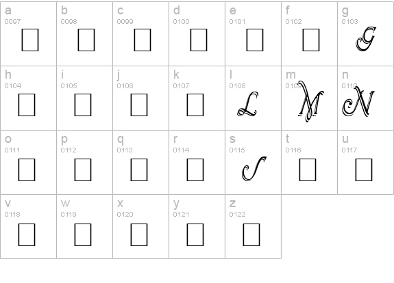 Wrenn Initials Shadowed Cond lowercase a-z preview