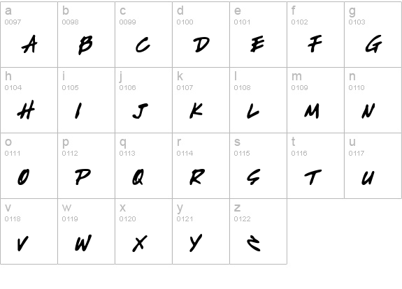 Write Off lowercase a-z preview
