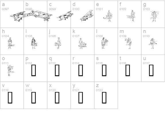 WW1 Planes lowercase a-z preview