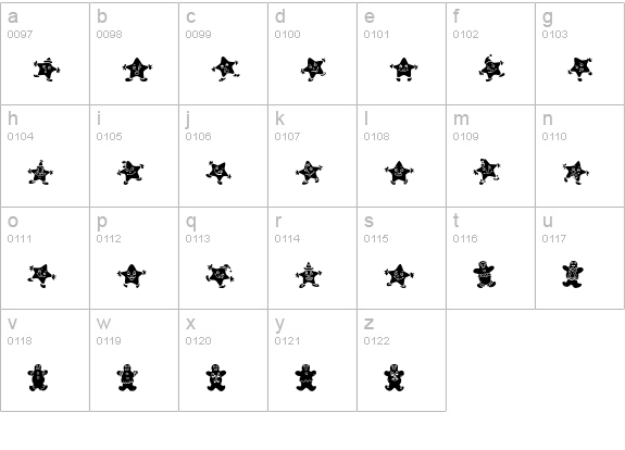 WWGingerbread lowercase a-z preview