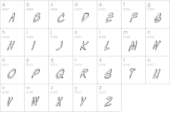 Wyld Stallyns Shadow lowercase a-z preview