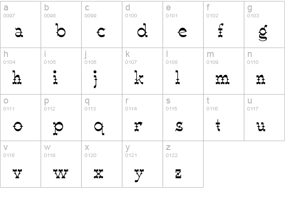WyomingMacroniPegged lowercase a-z preview