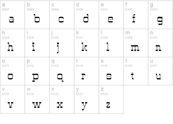 WyomingPastad lowercase a-z preview