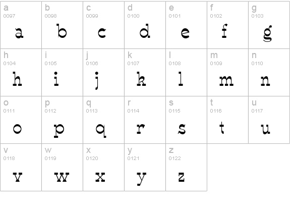WyomingSpaghetti Plain lowercase a-z preview