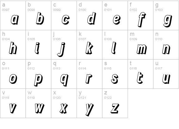 Wyvern Blocko lowercase a-z preview