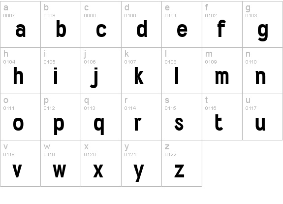 Wyvern Hvy lowercase a-z preview