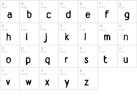 Wyvern Ink lowercase a-z preview