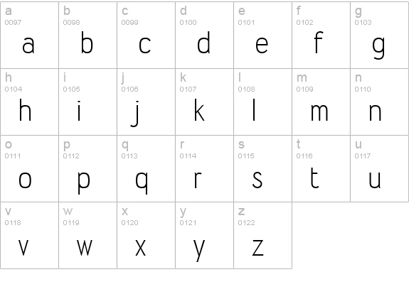 Wyvern Lt lowercase a-z preview