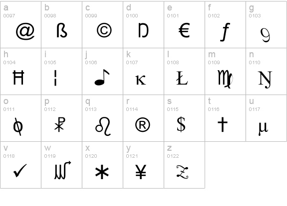 X-Cryption lowercase a-z preview