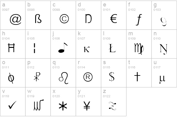 X-Cryption Light lowercase a-z preview
